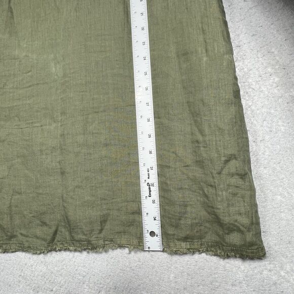Tommy Bahama Linen Shift Dress Size Medium Green Ruffle Pockets Beach Sleeveless - Picture 7 of 14